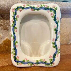 Vintage ART 1984 5" Handmade Hand-Painted Ceramic Picture Frame